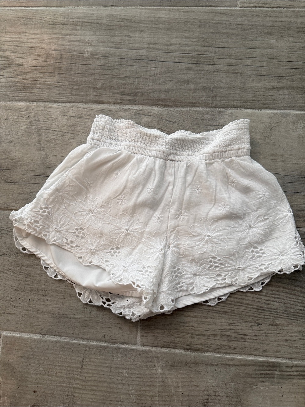 abercrombie kids White Eyelet Lace Shorts